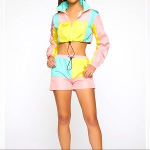 FASHION NOVA Windbreaker Short set